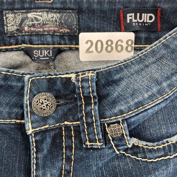 Silver Jeans Suki Slim Boot Women's 26x28 Dark Wash Blue Stretch Denim Bootcut - Picture 4 of 13